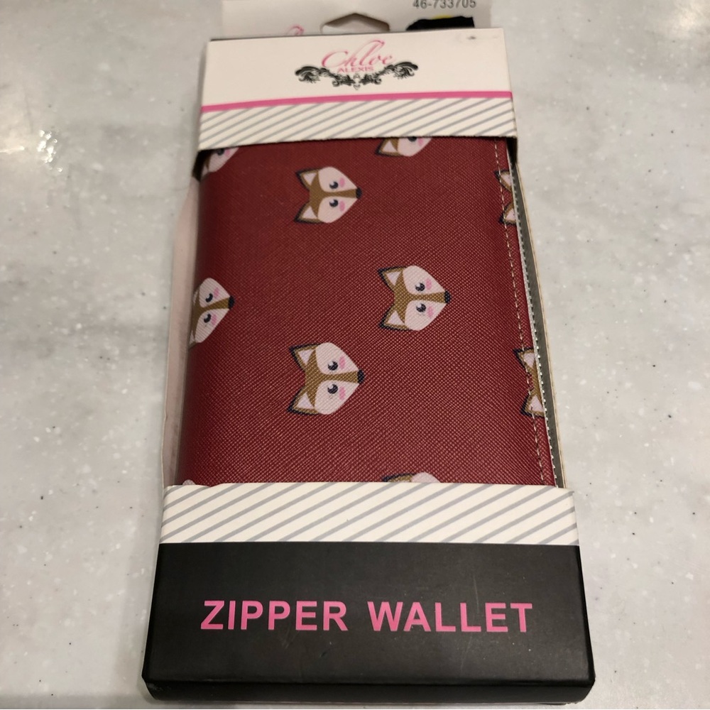 Fox Zippered Wallet New in Box